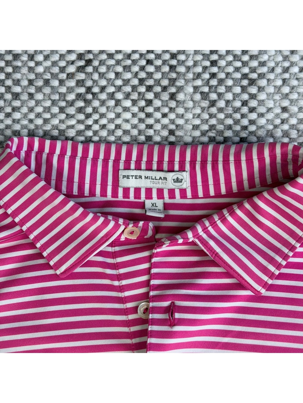 Peter Millar Medina Country Club Striped Polo Shirt XL